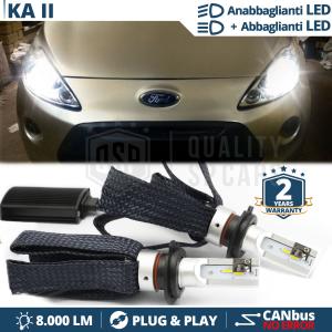 Kit Luci LED per FORD KA 2 Anabbaglianti + Abbaglianti H4 CANbus | 6500K Bianco Ghiaccio