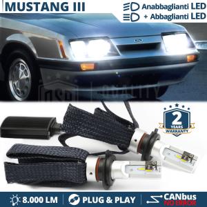 Kit LED H4 para FORD MUSTANG 3 Luces de Cruce + Carretera | 6500K 8000LM CANbus