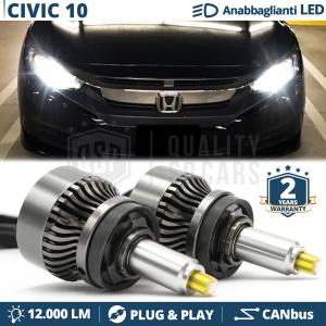 LED Kit H11 for HONDA CIVIC 10 Low Beam LED Bulbs CANbus | 6500K White ICE 12000LM