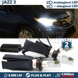 H4 LED Kit für HONDA JAZZ 3 Abblendlicht + Fernlicht | 6500K Weiss Eis 8000LM CANbus