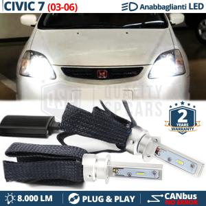 H1 LED Kit für HONDA CIVIC 7 (03-06) Abblendlicht CANbus LED Lampen 6500K 8000LM | Plug & Play