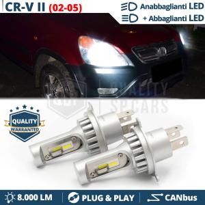 Kit LED H4 Per HONDA CR-V 2 (02-05) Anabbaglianti + Abbaglianti 6500K 8000LM | Plug & Play CANbus