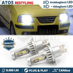 H4 Led Kit for HYUNDAI ATOS Facelift Low + High Beam 6500K 8000LM | Plug & Play CANbus