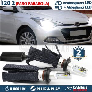 H4 LED Kit für HYUNDAI i20 2 Abblendlicht + Fernlicht | 6500K Weiss Eis 8000LM CANbus