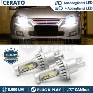 H4 Led Kit für KIA CERATO 1 Abblendlicht + Fernlicht 6500K 8000LM | Plug & Play CANbus