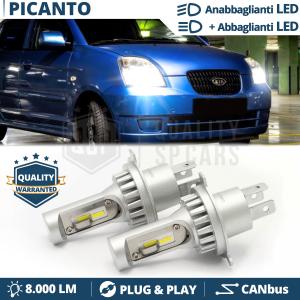 H4 Led Kit for KIA PICANTO 1 03-07 Low + High Beam 6500K 8000LM | Plug & Play CANbus