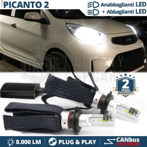 H4 LED Kit für KIA PICANTO 2 Abblendlicht + Fernlicht | 6500K Weiss Eis 8000LM CANbus
