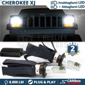 H4 LED Kit für JEEP CHEROKEE XJ Abblendlicht + Fernlicht | 6500K Weiss Eis 8000LM CANbus