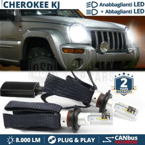 Kit LED H4 para JEEP CHEROKEE KJ Luces de Cruce + Carretera | 6500K 8000LM CANbus