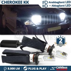 Kit LED H4 para JEEP CHEROKEE KK Luces de Cruce + Carretera | 6500K 8000LM CANbus