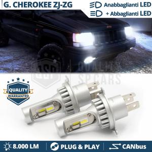 H4 Led Kit for JEEP GRAND CHEROKEE ZJ-ZG Low + High Beam 6500K 8000LM | Plug & Play CANbus
