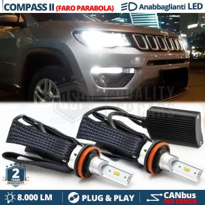 H11 LED Bulbs for JEEP COMPASS 2 Low Beam CANbus Bulbs | 6500K Cool White 8000LM