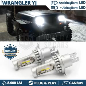 H4 Led Kit for JEEP WRANGLER YJ Low + High Beam 6500K 8000LM | Plug & Play CANbus