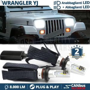 H4 LED Kit CANbus für JEEP WRANGLER YJ Abblendlicht + Fernlicht | 6500K Weiss Eis 8000LM 