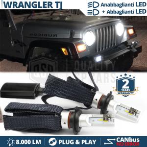 H4 LED Kit für JEEP WRANGLER TJ Abblendlicht + Fernlicht | 6500K Weiss Eis 8000LM CANbus