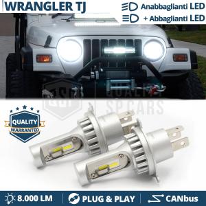 H4 Led Kit für JEEP WRANGLER TJ Abblendlicht + Fernlicht 6500K 8000LM | Plug & Play CANbus