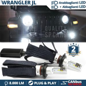 H4 LED Kit für JEEP WRANGLER JL Abblendlicht + Fernlicht | 6500K Weiss Eis 8000LM CANbus