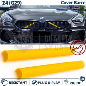 Gelbe Kühlergrill Zierleisten Rohr Streifen für BMW Z4 G29 | Starre Kühlerschutz Bänder