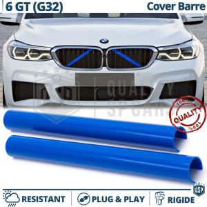 Barras Soporte Rejilla Azules para BMW Serie 6 GT G32 | Tiras Rigidas Protección Radiador
