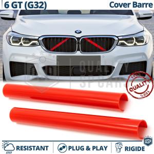 Barras Soporte Rejilla Rojas para BMW Serie 6 GT G32 | Tiras Rigidas Protección Radiador