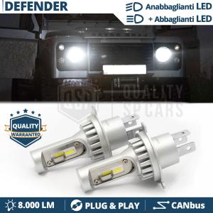H4 Led Kit for LAND ROVER DEFENDER 90, 110 Low + High Beam 6500K 8000LM | Plug & Play CANbus