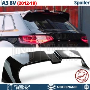 SPOILER Alerón Trasero PARA Audi A3 8V Sportback | Labio Maletero Techo NEGRO RS3 Style
