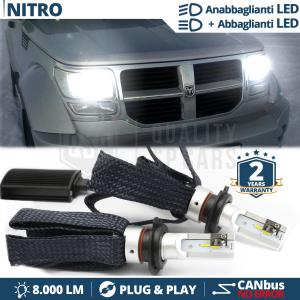 Kit Luci LED H4 CANbus per Dodge NITRO Anabbaglianti + Abbaglianti | 6500K Bianco Ghiaccio