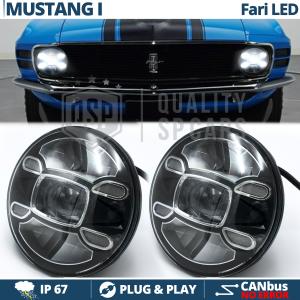 2 Full LED 7" Inches Headlights for FORD MUSTANG MK1 6500K Ice White | Parking Lights + Low + High Beam
