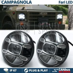 2 Full LED 7" Inches Headlights for FIAT CAMPAGNOLA 6500K Ice White | Parking Lights + Low + High Beam