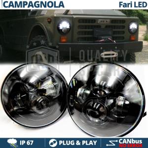 2 Full LED 7" Inches Headlights 6500K for FIAT CAMPAGNOLA 6500K Ice White | Parking Lights + Low + High Beam