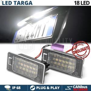 2 Placche Luci Targa FULL LED PER Seat 100% CANBUS NO ERROR 18 LED 6.500K BIANCO GHIACCIO Plug & Play 