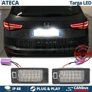 Placchette Luci Targa LED per Seat ATECA | 18 LED 100% CANbus 6500K Bianco Ghiaccio | Plug & Play