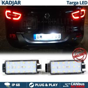Luces de Matricula LED para Renault Kadjar 6500K Blanco Frío | Canbus Plug & Play