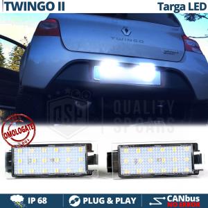 Placchette Luci Targa LED per Renault Twingo 2 Luce Bianca Potente 6500K | Canbus Plug & Play