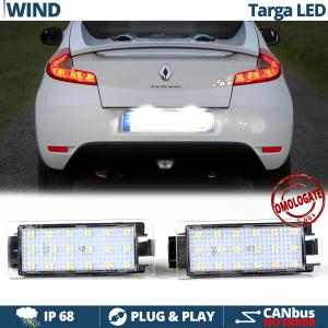 Placchette Luci Targa LED per Renault Wind Luce Bianca Potente 6500K | Canbus Plug & Play