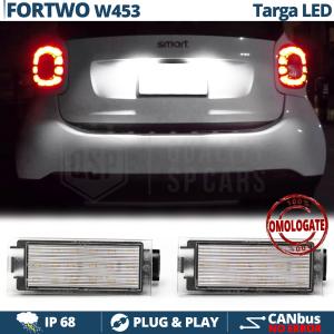 2 License Plate LED Light for Smart Fortwo W453 Canbus 18 Leds 6500K White Ice | Plug & Play
