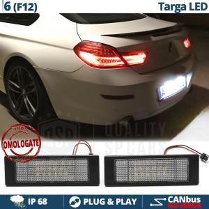 2 License Plate Full Led Rear Lights for BMW 6 Series (F12 F13 F06) CANbus | 24 LEDS 6500K White Ice, Plug & Play