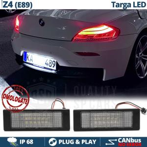 2x Placche Luci Targa Full Led Canbus per BMW Z4 E89, 24 LED 6.500K Bianco Ghiaccio, Plug & Play 