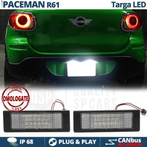2 License Plate Full Led Rear Light for MINI Paceman R61, Canbus 6.500k White Ice, Plug & Play