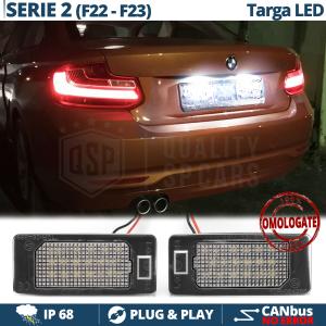 2 License Plate Full Led for BMW 2 SERIES F22 F23 | CANbus 24 LEDS 6500K White Ice, Plug & Play