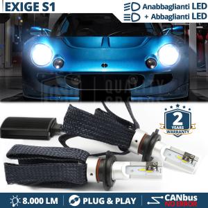 H4 LED Kit für LOTUS EXIGE S1 Abblendlicht + Fernlicht | 6500K Weiss Eis 8000LM CANbus