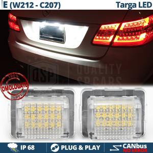 2 License Plate Full Led for Mercedes E (W212), E Coupé (C207) Class Canbus, 6.500k White Ice, Plug & Play