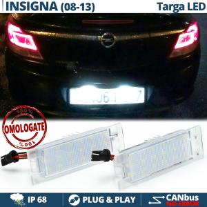 Placchette Luci Targa LED per OPEL INSIGNIA (08-13) | CANbus NO Errori | 18 LED Luce Potente BIANCO GHIACCIO
