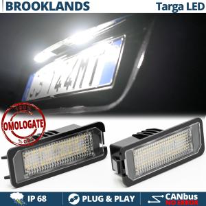 2 License Plate LED Lights for Bentley Brooklands Coupé CANbus Error FREE 18 LED 6500K ICE White