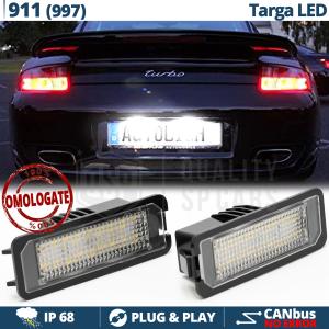 2 License Plate LED for Porsche 911 Turbo, Carrera, GT3, GT2 (997) 100% CANbus, 18 LEDS 6.500K White Ice, Plug & Play