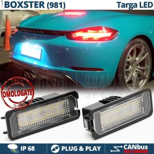 2 License Plate LED for Porsche Boxster 981, 100% CANbus, 18 LEDS 6.500K White Ice, Plug & Play