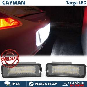 2 License Plate LED for Porsche Cayman 987, 100% CANbus, 18 LEDS 6.500K White Ice, Plug & Play