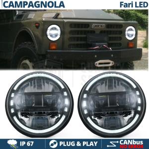 2 Full LED 7" Inches Headlights for FIAT CAMPAGNOLA | King Kong Led Headlights 6500K Ice White Light 