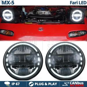 2 Phares LED 7" Pouces pour MAZDA MX-5 1 (NA) | Phare Led King Kong Lumière Blanche Puissante 