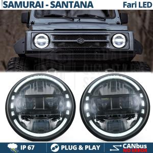 2 Full LED 7" Inches Headlights for SUZUKI SAMURAI SJ SANTANA | King Kong Led Headlights 6500K Ice White Light 